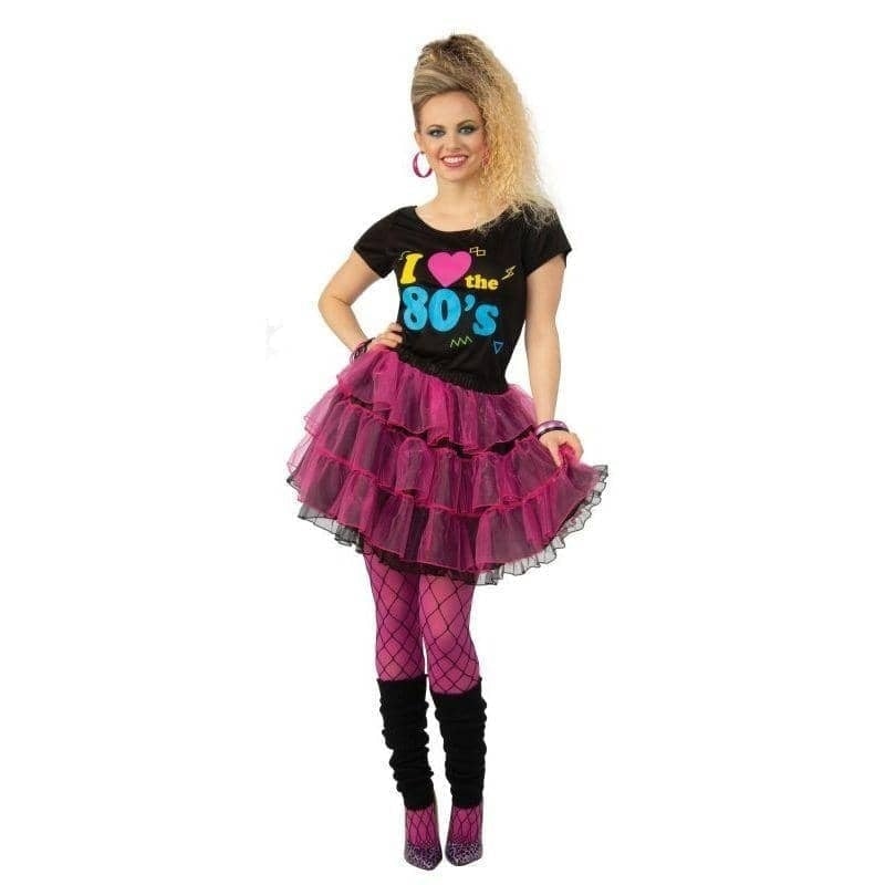 I Love The 80s Adult Costume Tutu Black Top_1