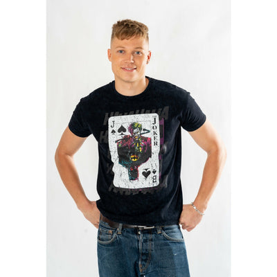 Joker Adult Unisex Acid Wash Playing Card T-Shirt DC_1