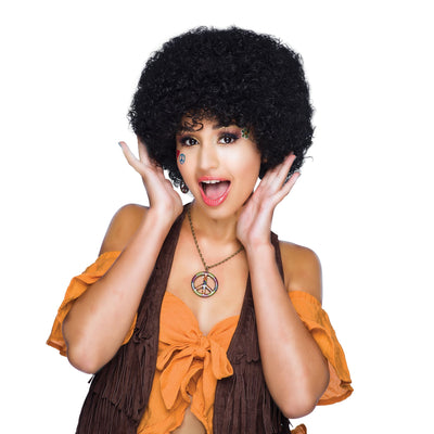 Jumbo Pop Wig Black Curly Disco Hair_1