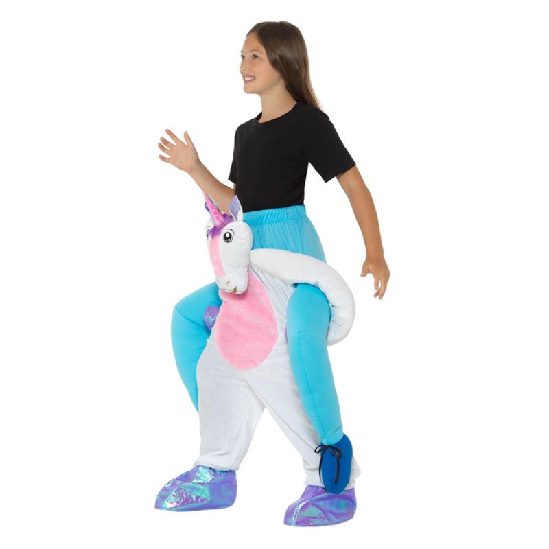 Kids Piggyback Unicorn Costume Pink & White Child_3