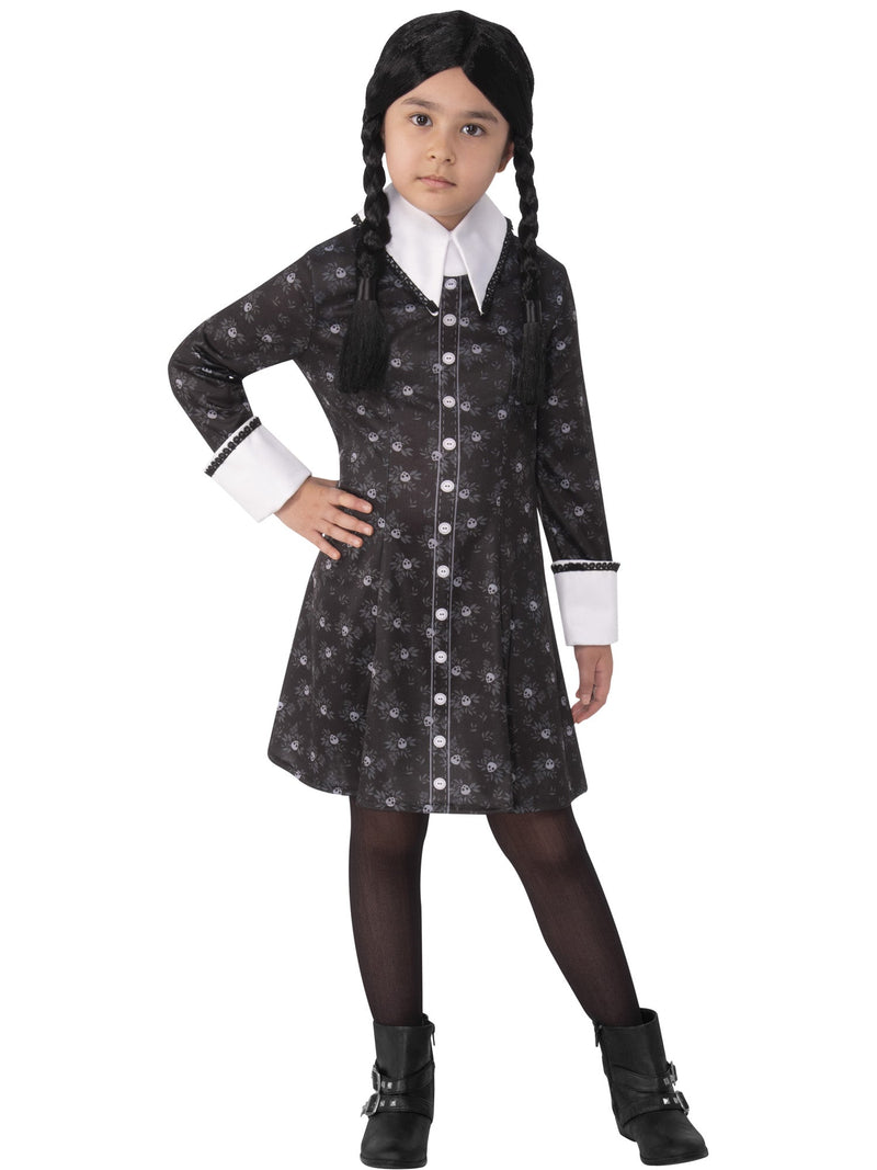 Kids Wednesday Addams Costume Dress_3