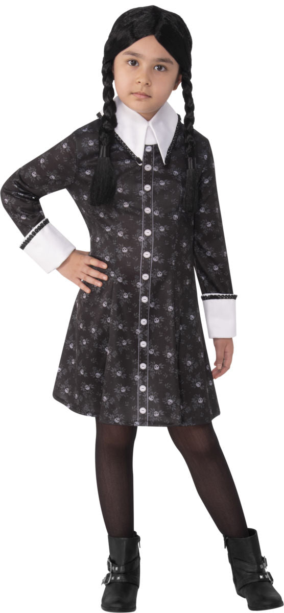 Kids Wednesday Addams Costume Dress_1