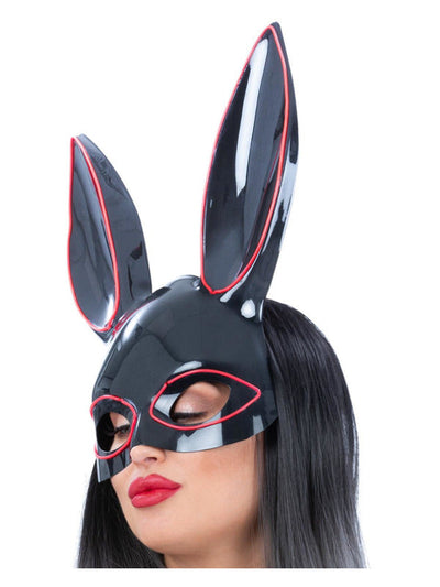 LED Light Up Bunny Mask Black & Neon Pink_1