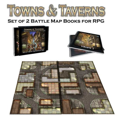 Towns and Taverns: Set of 2 Battle Map Books