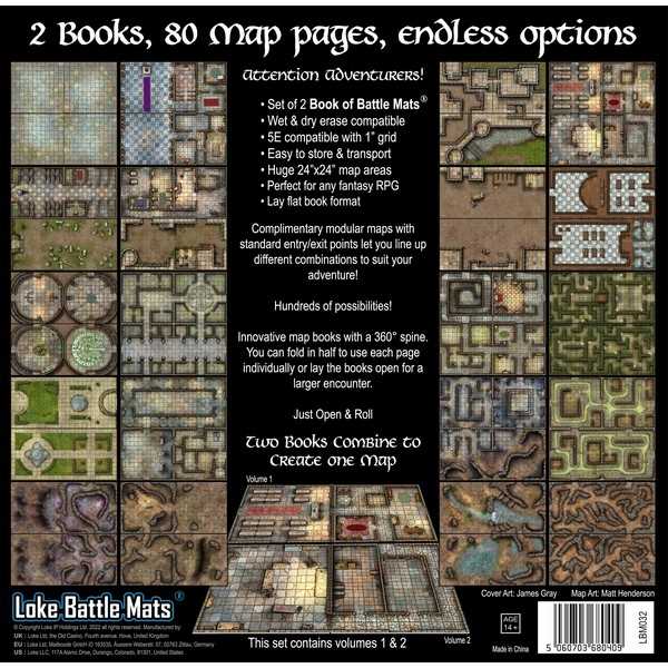 Castles, Crypts and Caverns: Set of 2 Battle Map Books