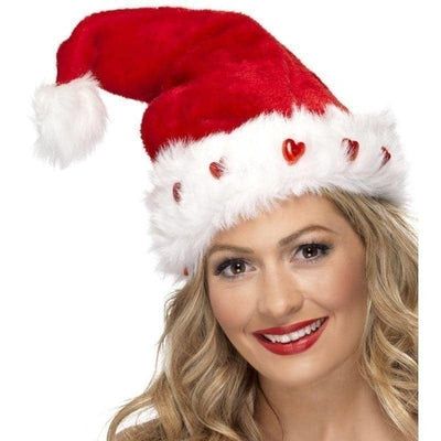 Light Up Santa Hat Adult Red_1