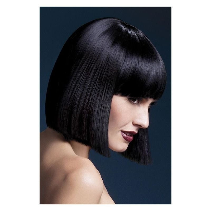 Lola Bob Blunt Wig Fever Adult Black 12" Long_2