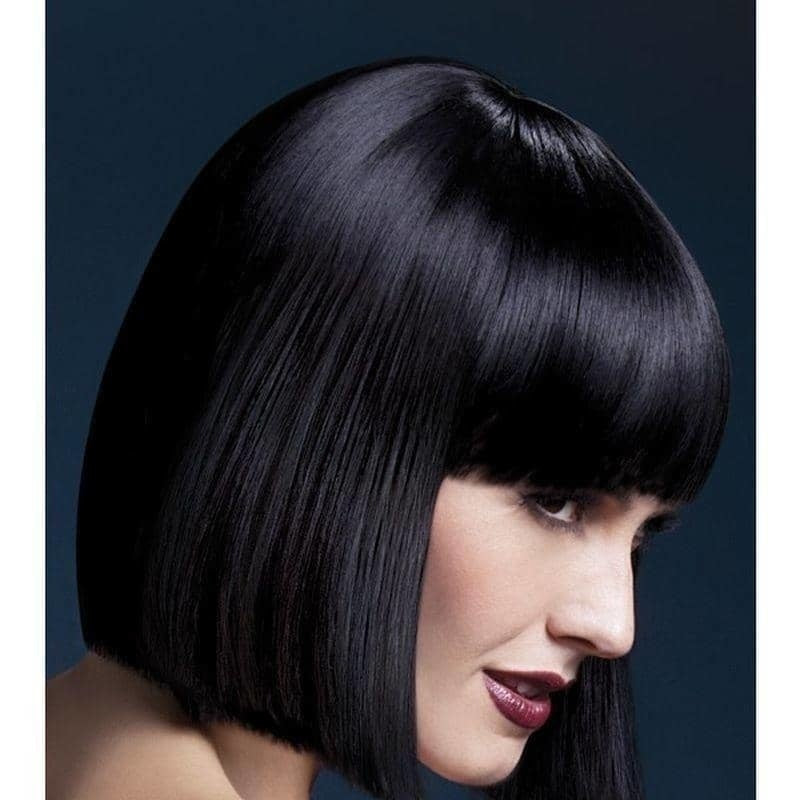 Lola Bob Blunt Wig Fever Adult Black 12" Long_1