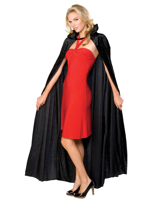 Size Chart Long Crushed Velvet Cape Costume Unisex