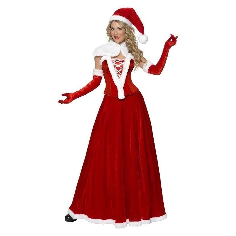 Luxury Miss Santa Costume Adult Red White_4