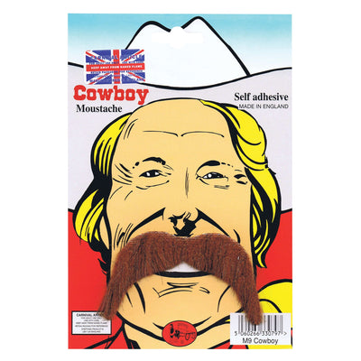Mens Cowboy Tash Brown Moustaches and Beards Male Halloween Costume_1 M9