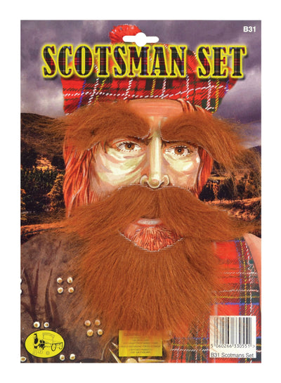 Mens Scotsman Set Beard Tash Eyebrows Beards Male Halloween Costume_1 MB089
