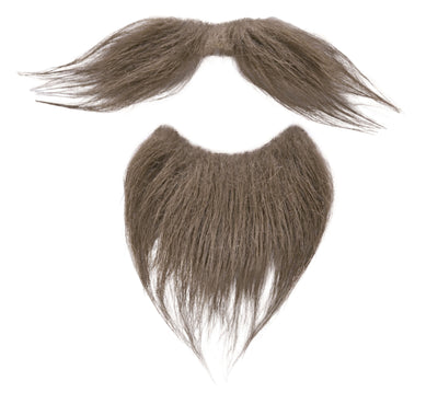 Mens Beard + Tash Set Brown Moustaches and Beards Male Halloween Costume_1 MB096