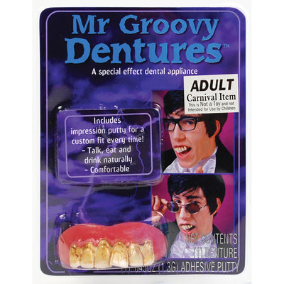 Mens Mr Groovy Teeth Miscellaneous Disguises Male Halloween Costume_1 MD094