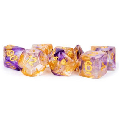 Resin Poly Dice Set: Unicorn Royal Sunset