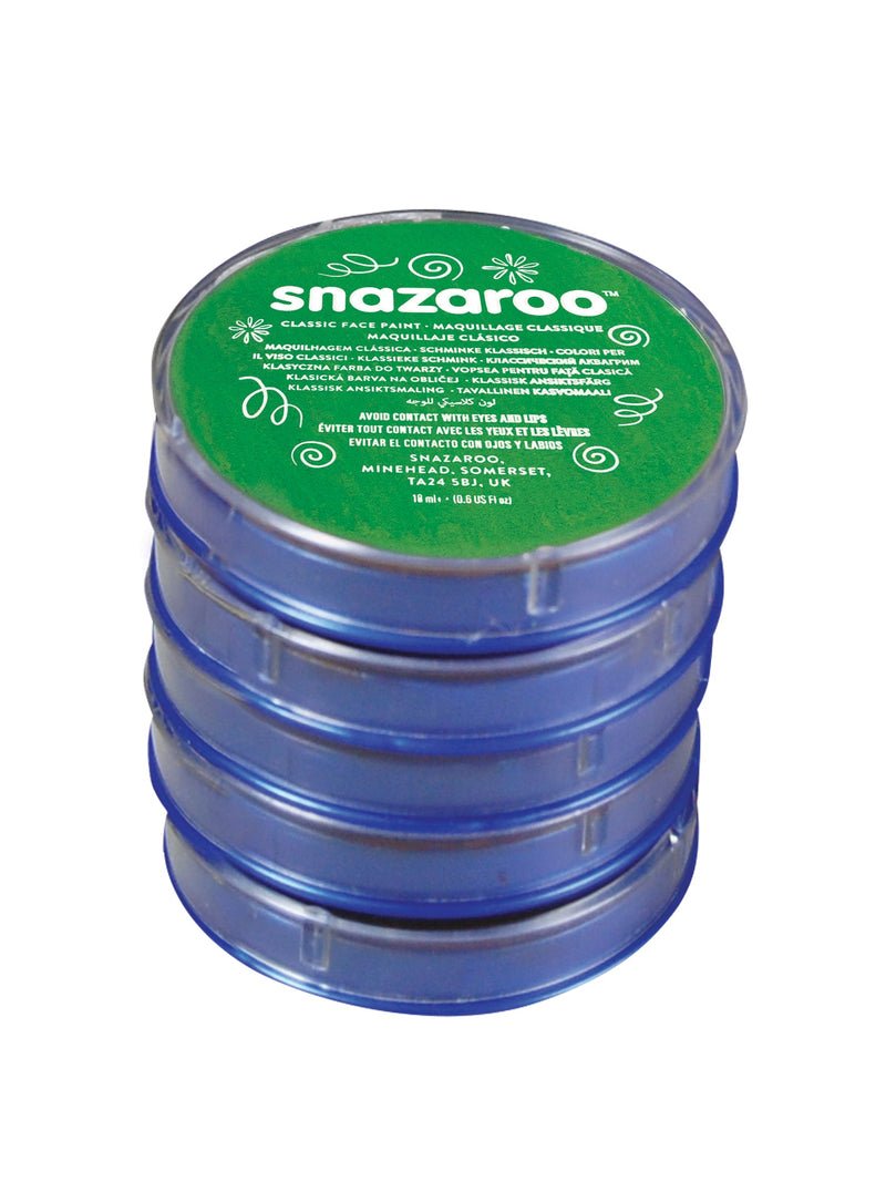 Snazaroo Bright Green18ml Tubs Make Up Unisex 18ml X 5 Pack