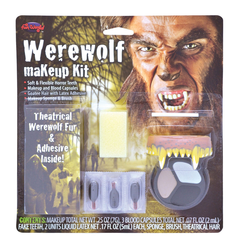 Mens Werewolf Make Up Kit Male Halloween Costume_1 MU128