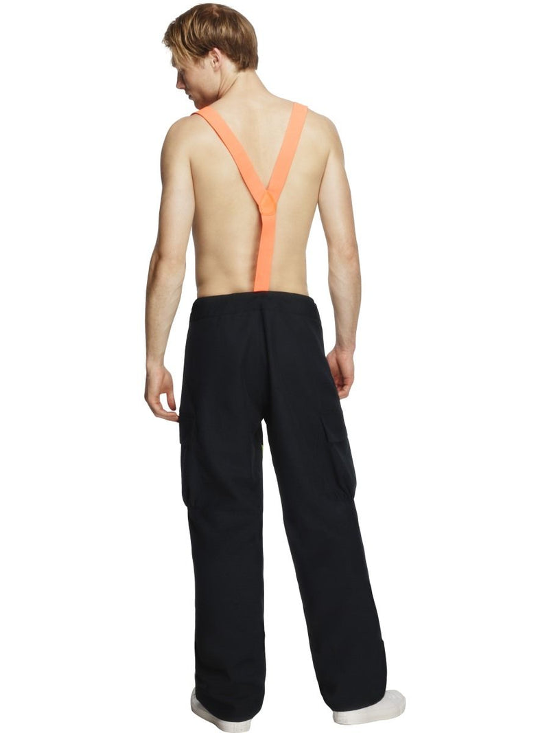 Male Firefighter Costume Fever Adult Blue Orange_4