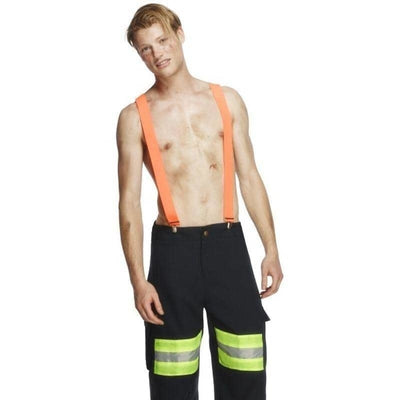 Male Firefighter Costume Fever Adult Blue Orange_1