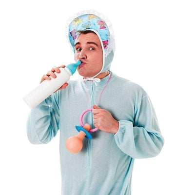 Mens Baby Sleepsuit Blue Adult Costume Male Halloween_1