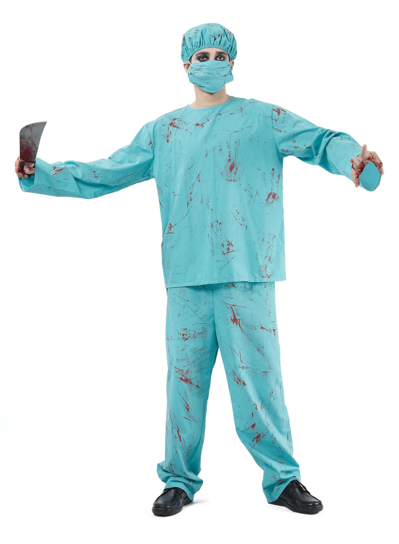 Mens Blood Splatter Surgeon Adult Costume Male Halloween_1