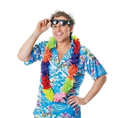 Mens Hawaiian Costume Blue Shirt and Shorts_1