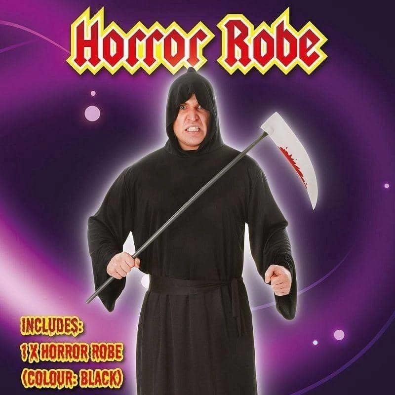 Mens Horror Robe Black Adult Costume Male Halloween_2