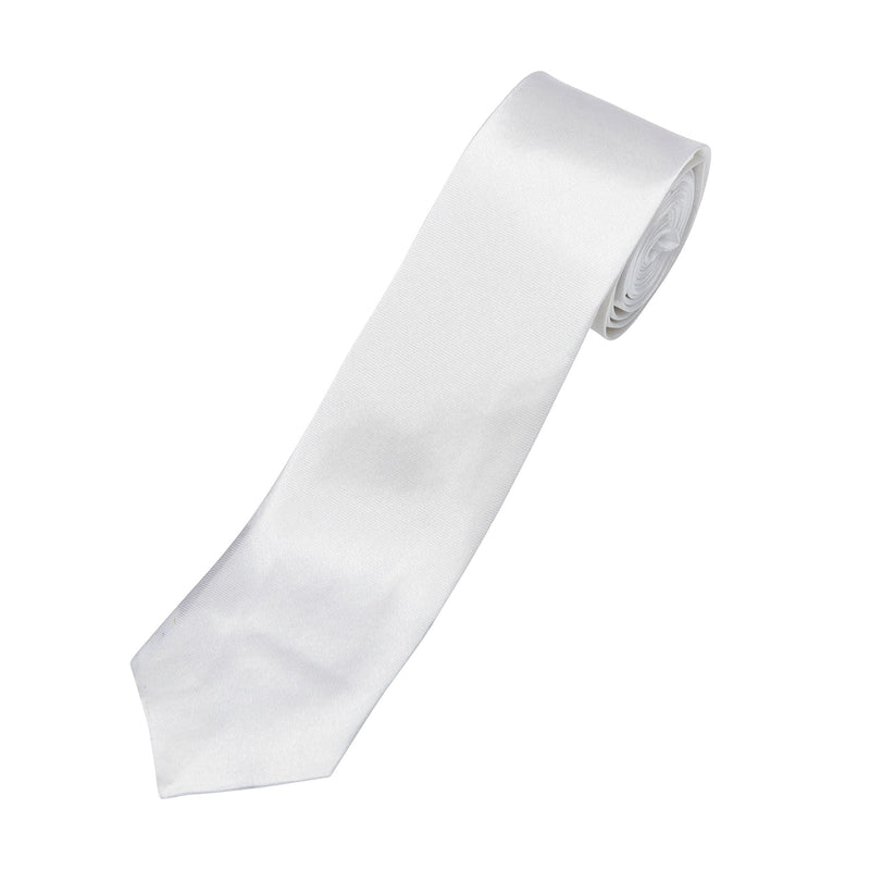 Mens Skinny Tie White Costume Accessories Male Halloween_1