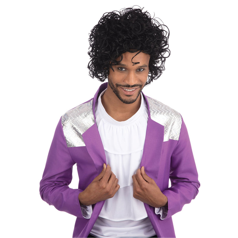 Mens Wet Look Curly Wigs_1