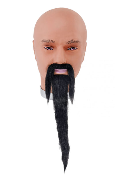 Mens Wizard Bead + Tash Black Moustaches and Beards Male Halloween Costume_1