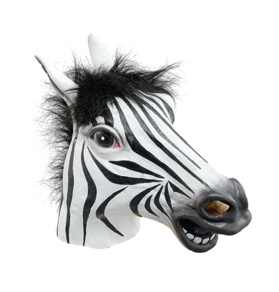 Mens Zebra Mask Rubber Masks Male Halloween Costume_1