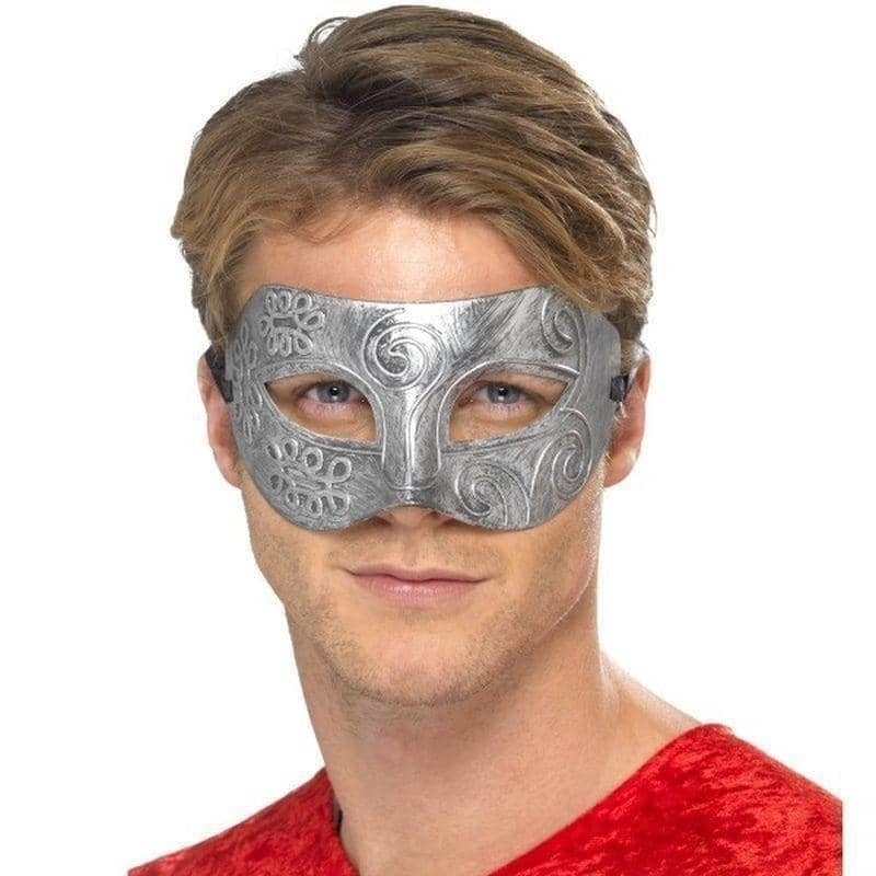 Metallic Warrior Colombina Eyemask Adult Silver_1