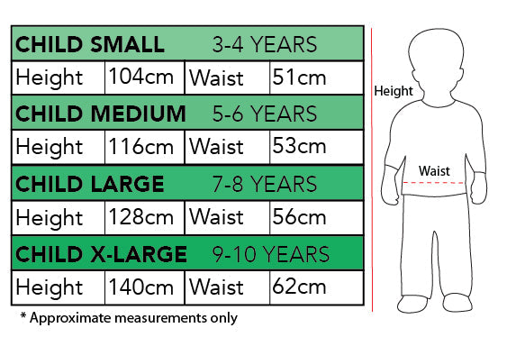 Size Chart Mighty Thor Costume Love and Thunder Girls Jane Foster