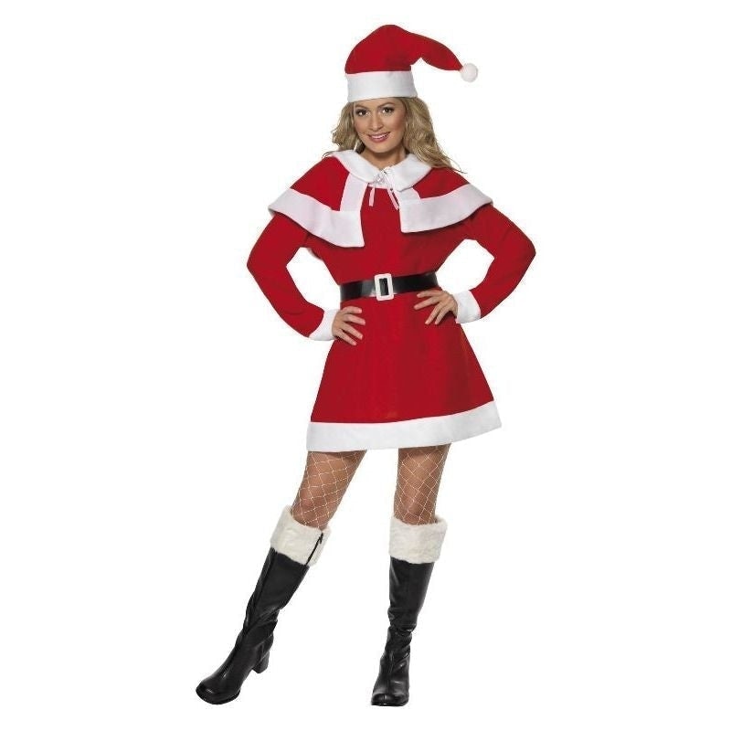 Miss Santa Fleece Costume Adult Red White_5