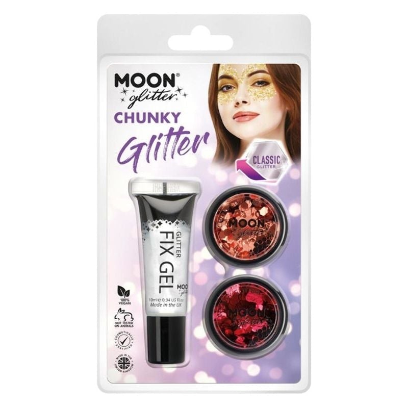 Moon Glitter Classic Chunky Clamshell, 3g - Fix Gel Set Costume Make Up_2