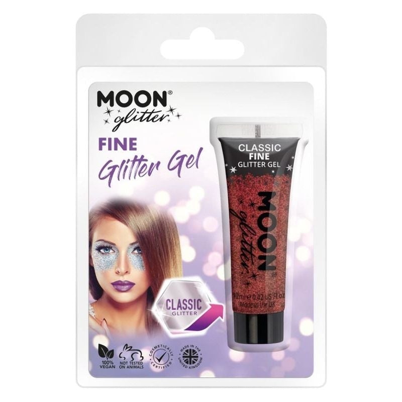 Size Chart Moon Glitter Classic Fine Gel Clamshell, 12ml Costume Make Up