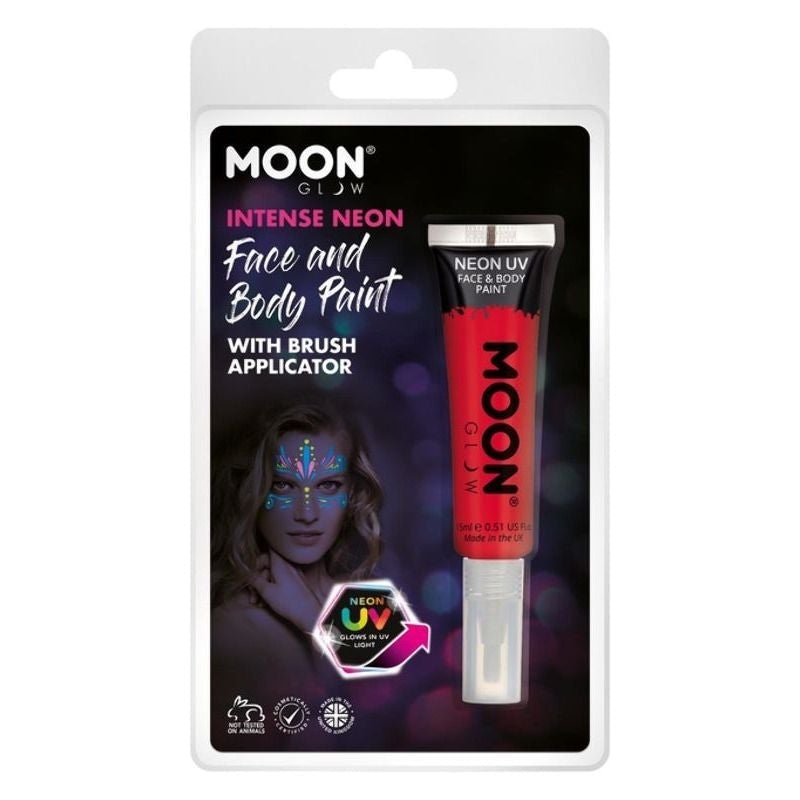 Moon Glow Intense Neon UV Face Paint Clamshell, With Brush Applicator, 15ml Costume Make Up_6