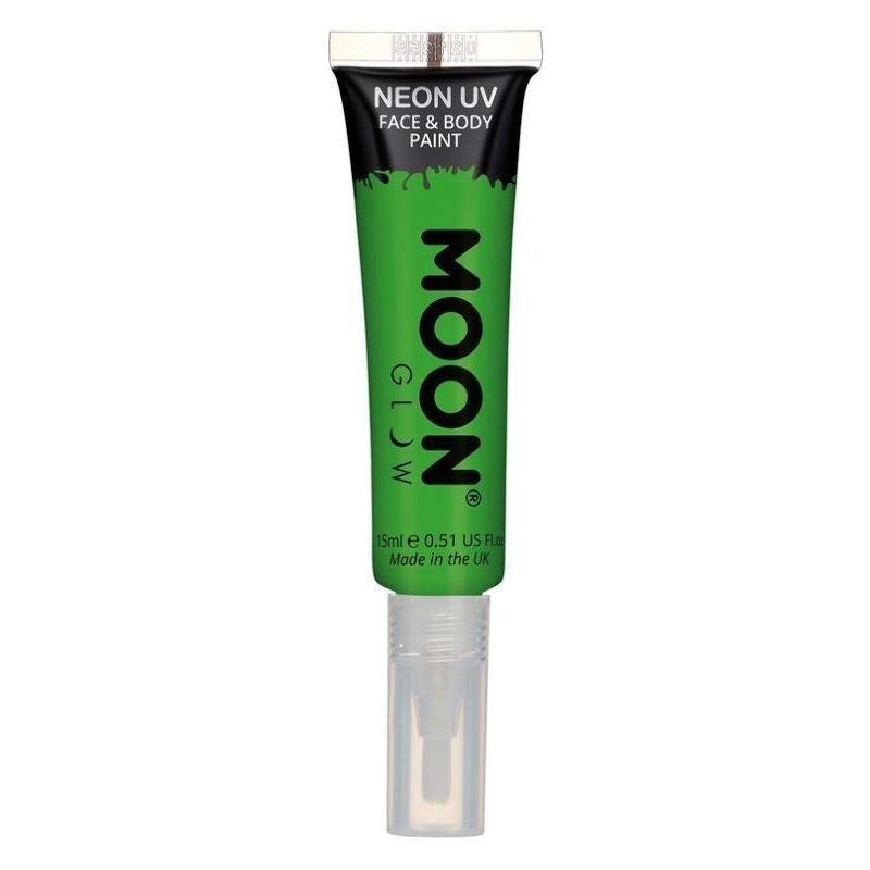 Moon Glow Intense Neon UV Face Paint Single, With Brush Applicator, 15ml Costume Make Up_2