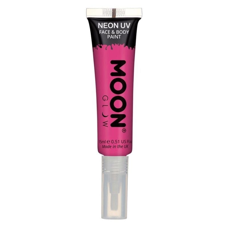 Moon Glow Intense Neon UV Face Paint Single, With Brush Applicator, 15ml Costume Make Up_3