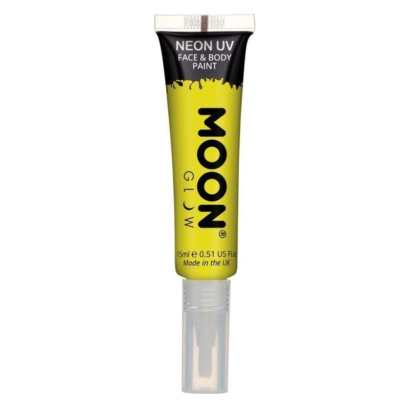 Size Chart Moon Glow Intense Neon UV Face Paint Single, With Brush Applicator, 15ml Costume Make Up