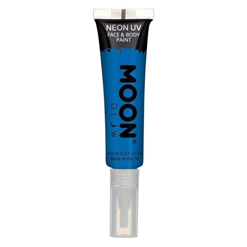 Moon Glow Intense Neon UV Face Paint Single, With Brush Applicator, 15ml Costume Make Up_1