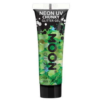 Moon Glow - Neon UV Chunky Glitter Gel Green Costume Make Up_1