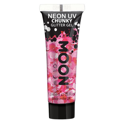 Moon Glow - Neon UV Chunky Glitter Gel Hot Pink Costume Make Up_1