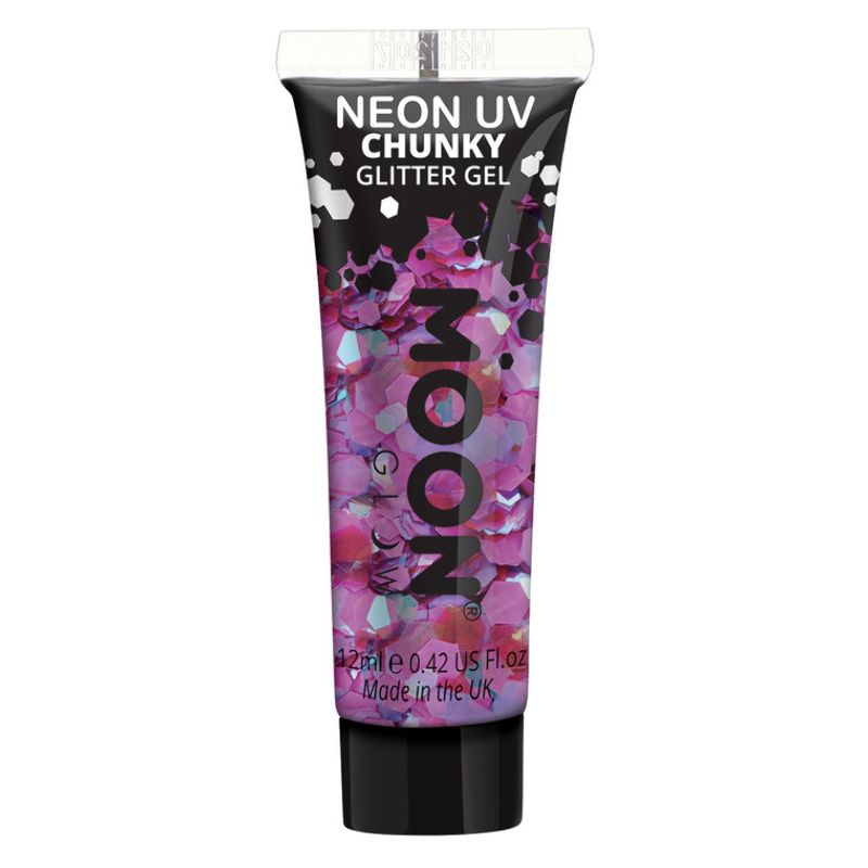 Moon Glow - Neon UV Chunky Glitter Gel Purple Costume Make Up_1