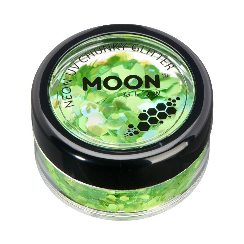 Moon Glow - Neon UV Chunky Glitter Green Costume Make Up_1