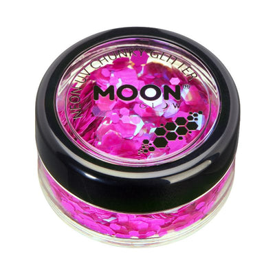 Moon Glow - Neon UV Chunky Glitter Magenta Costume Make Up_1