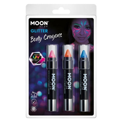 Moon Glow Neon UV Glitter Body Crayons M39603 Costume Make Up_1