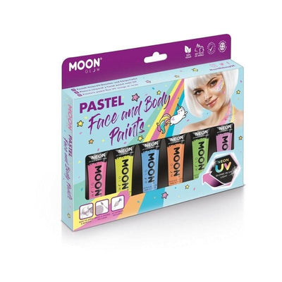 Moon Glow Pastel Neon UV Face Paint Boxset Assorted Costume Make Up_1