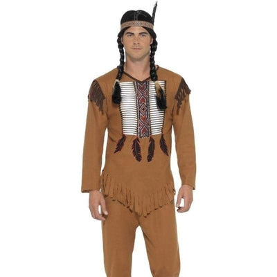 Native American Inspired Warrior Costume Adult Brown_1