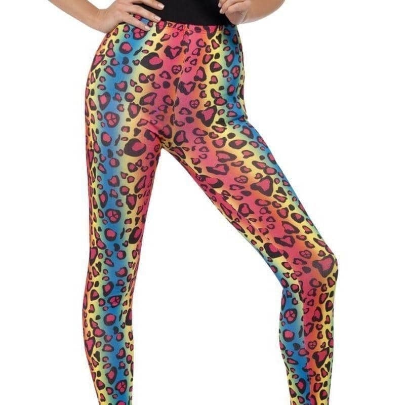 Neon Leopard Print Leggings Adult Multi_1